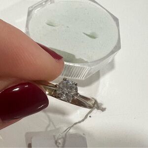 14k gold CZ engagement ring